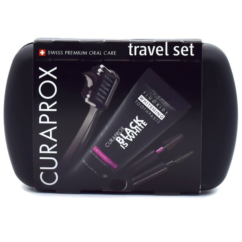 CS Black Is White Travel Set (Karbon Uçlu Fırça + Beyazlatıcı Diş Macunu + 2 Adet Arayüz)